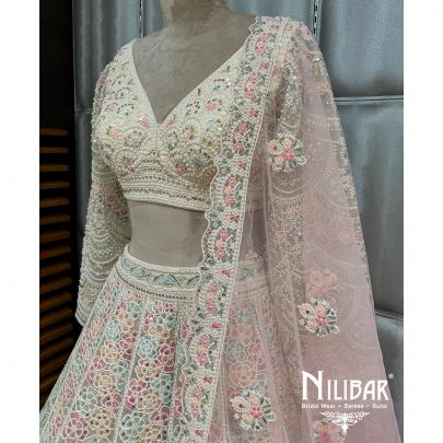 Multicolor Net Embroidered Lehenga