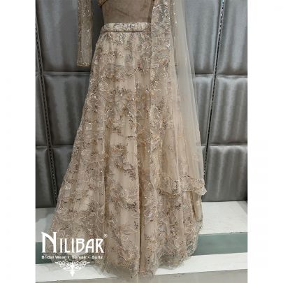 Ivory Net Embroidered Lehenga