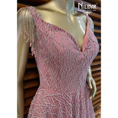 Flamingo Pink Net Gown