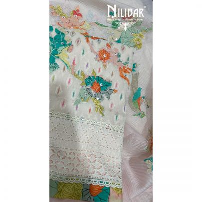 Light Peach Cotton Unstitched Suit