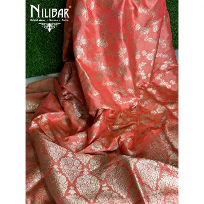 Carrot Silk Banarasi Dupatta.
