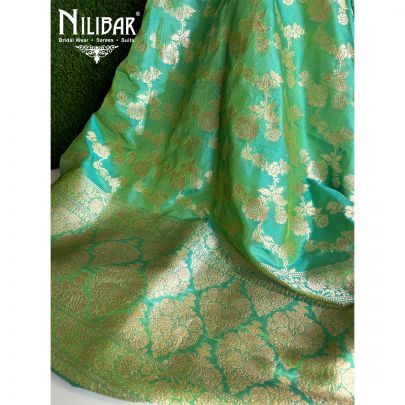 Sea Green Georgette Banarasi Dupatta.