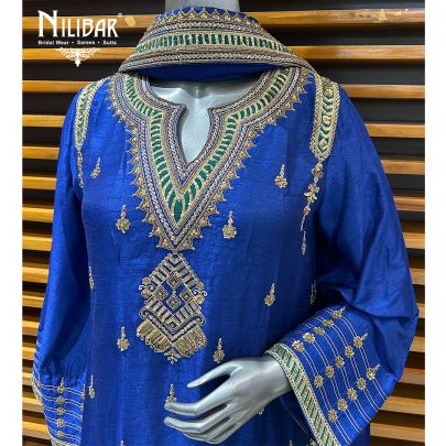 Navy Blue Silk Pant Suit