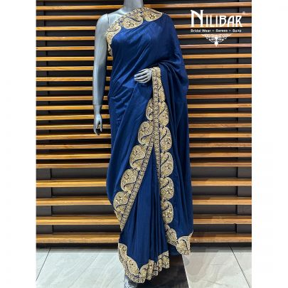 Midnight Blue Silk Saree