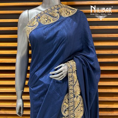 Midnight Blue Silk Saree