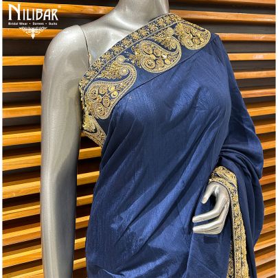 Midnight Blue Silk Saree