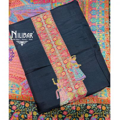 Black Banarasi Silk Shirt & Dupatta Paired With Silk Bottom