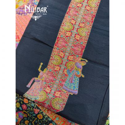 Black Banarasi Silk Shirt & Dupatta Paired With Silk Bottom