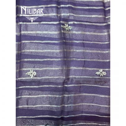 Purple Organza Shirt & Dupatta Paired With Crepe Bottom