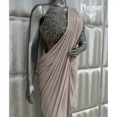 Mouse Lycra Drape Saree