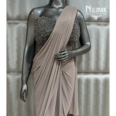 Mouse Lycra Drape Saree