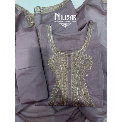 Pastel Purple Mul Cotton Unstitched Suit