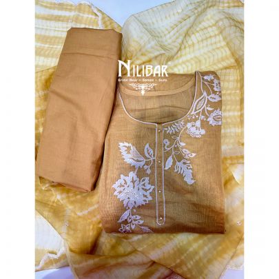 Yellow Mul Cotton Unstitched Suit