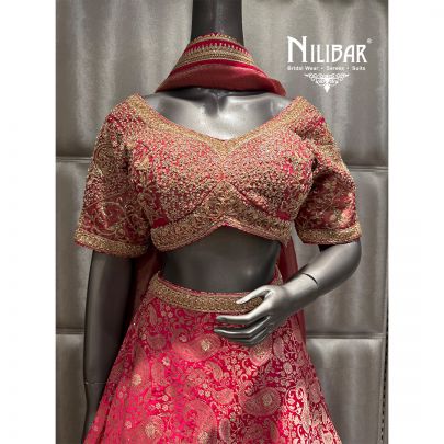 Pink Silk Embroidered Lehenga