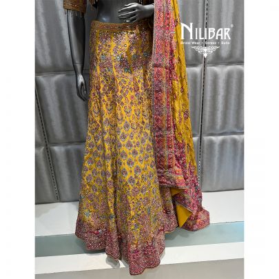 Yellow Silk Embroidered Lehenga