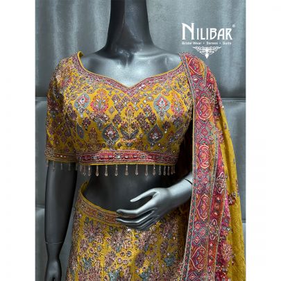 Yellow Silk Embroidered Lehenga