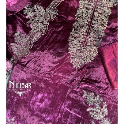 Rose Pink Velvet Unstitched Suit