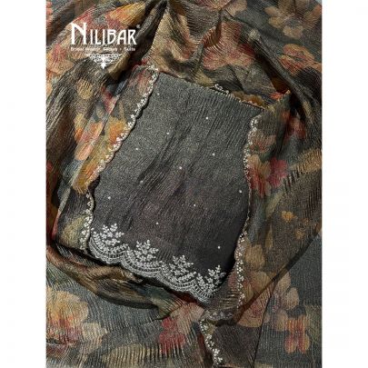 Copper Tissue Embroidered Unstitched Suit