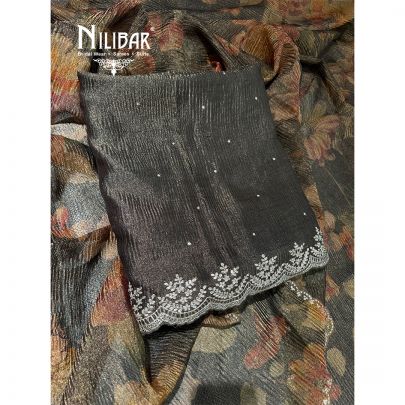 Copper Tissue Embroidered Unstitched Suit