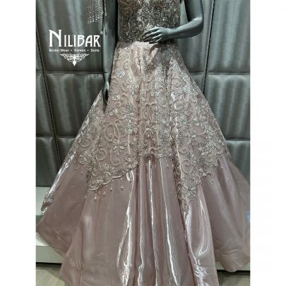 Pastel Pink Tissue Organza Gown