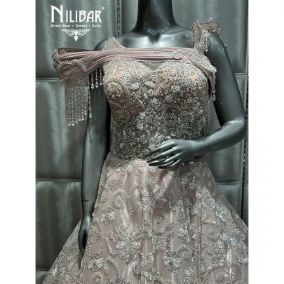 Pastel Pink Tissue Organza Gown