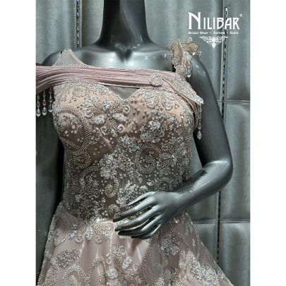 Pastel Pink Tissue Organza Gown