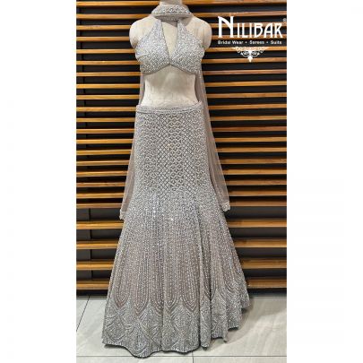 Lilac Luster Net Lehenga