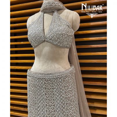 Lilac Luster Net Lehenga