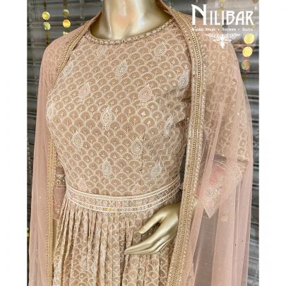 Rose Beige Georgette Anarkali