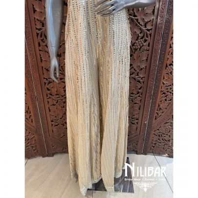 Ivory Georgette Embroidered Jumpsuit