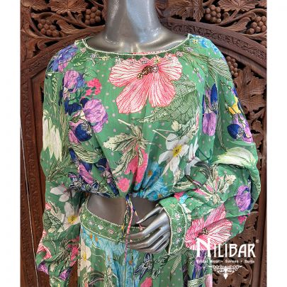 Green Crepe Indo Western Suit