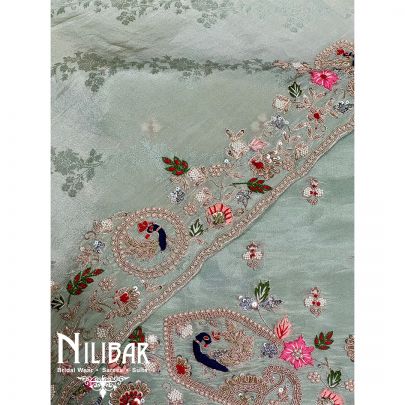 Green Lame Unstitched Suit 