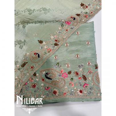 Green Lame Unstitched Suit 