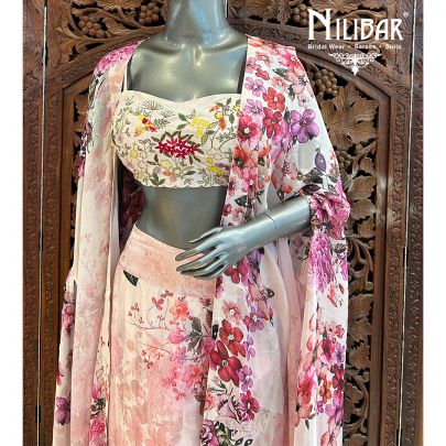 Powder Pink Crepe Indo Western Suit