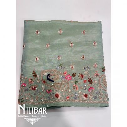 Green Lame Unstitched Suit 