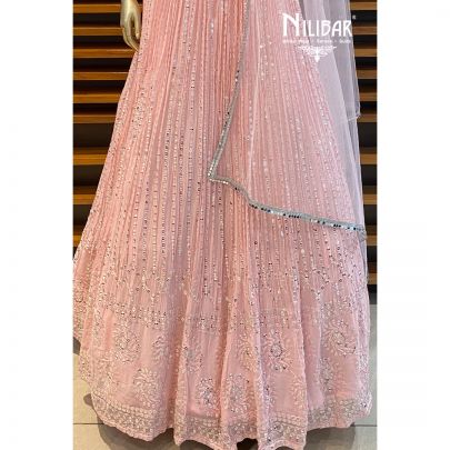 Sand Pink Georgette Lehenga
