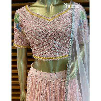 Sand Pink Georgette Lehenga