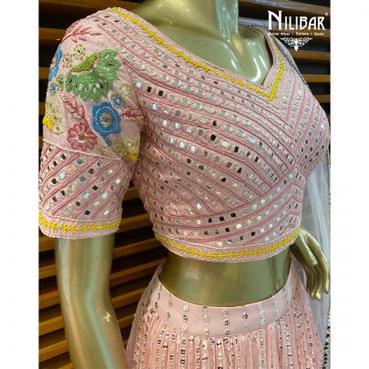 Sand Pink Georgette Lehenga
