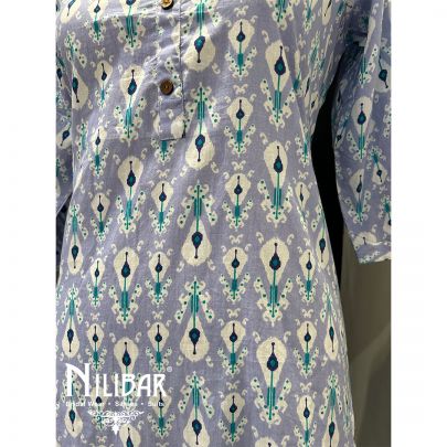 Light Purple Cotton Printed kurti