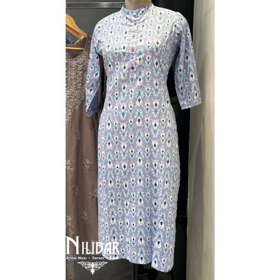 Light Purple Cotton Printed kurti