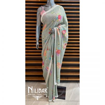 Green Georgette Saree