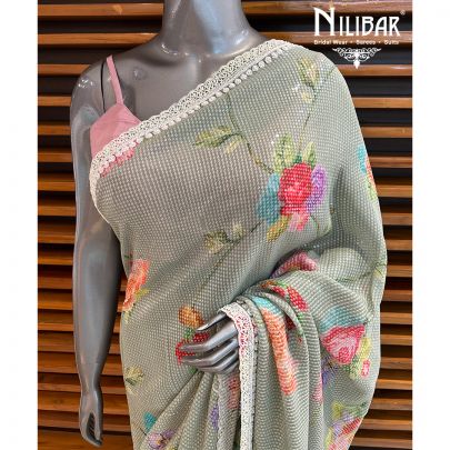 Green Georgette Saree