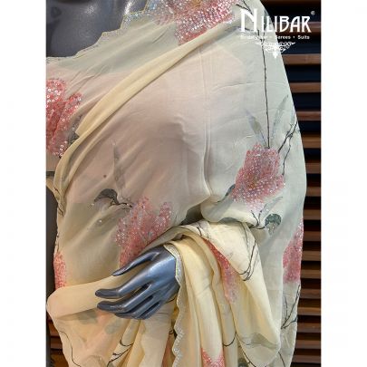 Yellow Georgette Saree
