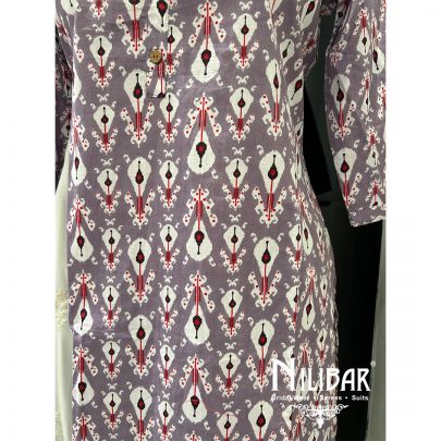 Lilac Cotton Printed kurti