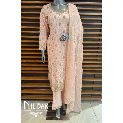 Pink Silk Embroidered Pant Suit