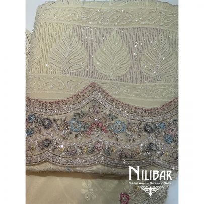 Light Yellow Organza Lakhnavi Unstitched Suit