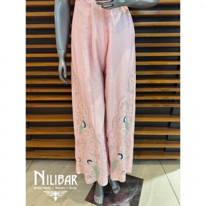 Pink Silk Embroidered Jumpsuit