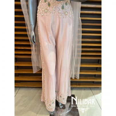 Pink Silk Embroidered Jumpsuit