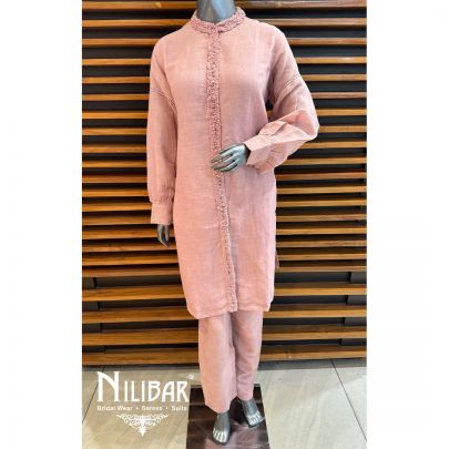 Pink Linen Pant Suit