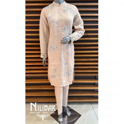 Beige Linen Pant Suit